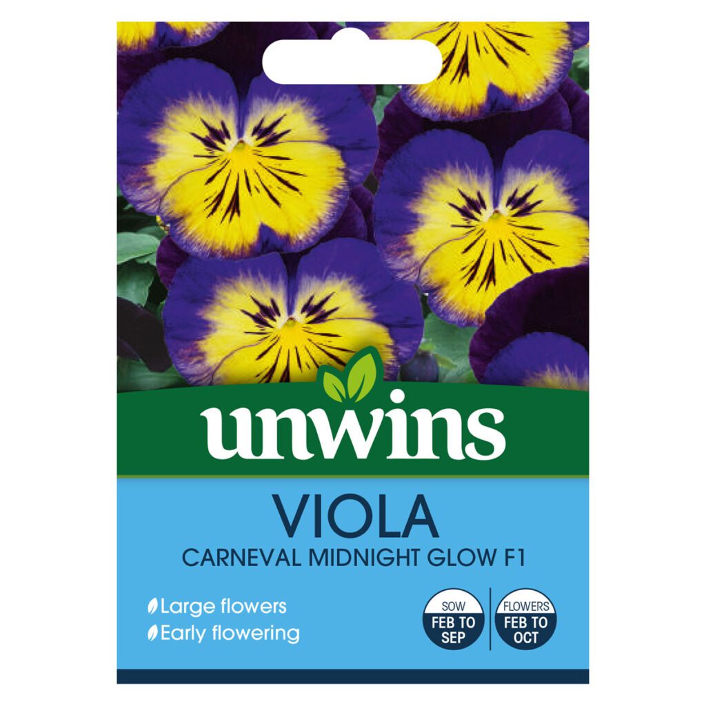 Unwins Viola Carneval Midnight Glow F1 Seeds 5051618028141 2